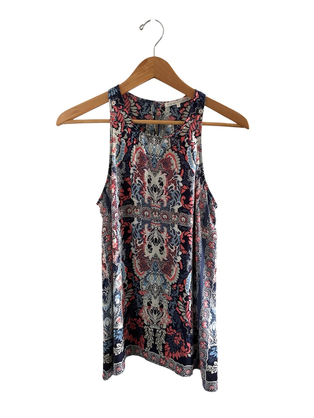 Violet and Claire Flowy Tank Top - Blues and Pink